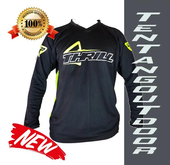 PREMIUM Jersey Downhill Cross Sepeda DH THRILL Baju Kaos F003 MTB Motor Touring BMX