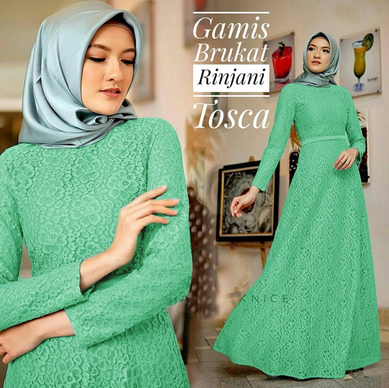 Tanah Abang fashion Gamis Brukat Rinjani Tosca Km