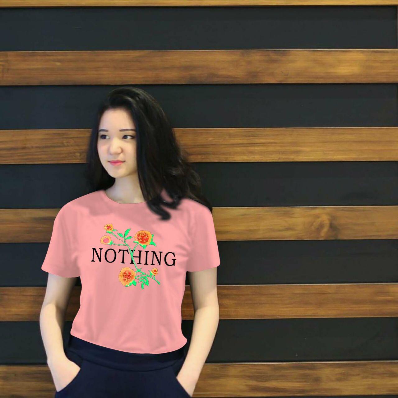 XV Kaos Wanita tee NOTHING / T-shirt Distro Wanita / Baju Atasan Kaos Cewek / Tumblr Tee Cewek / Kaos Wanita Murah / Baju Wanita Murah / Kaos Lengan Pendek / Kaos Oblong / Kaos Tulisan