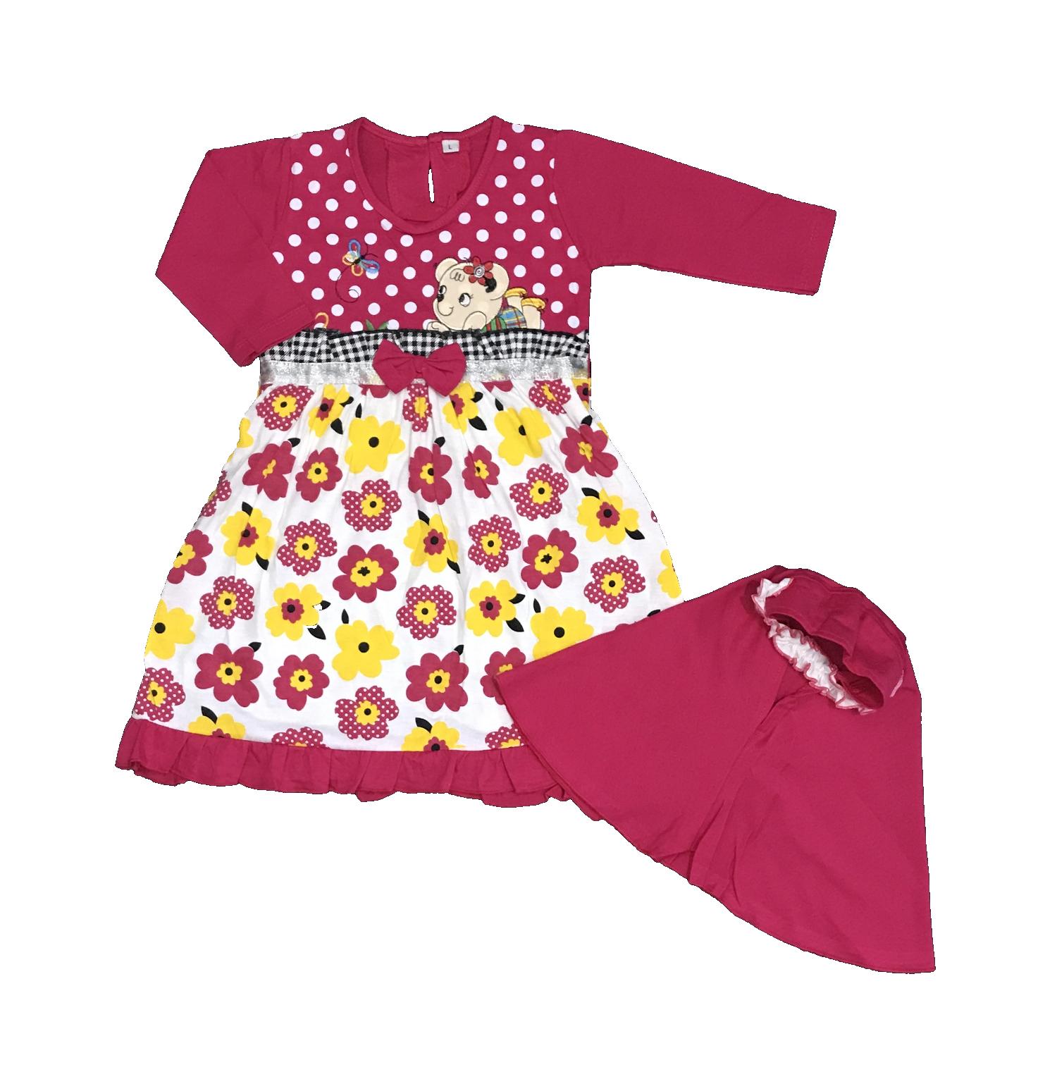 BAYIe - Baju Muslim Anak / Bayi Perempuan motif BUNGA YUNISA / Gamis anak cewek umur 1 - 2 tahun