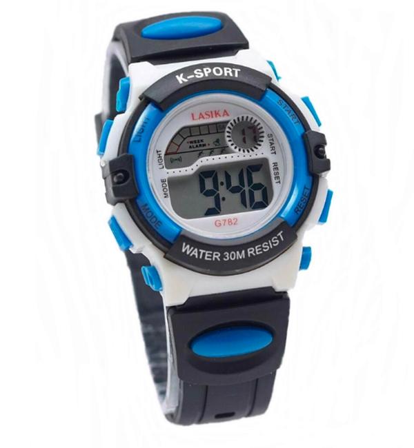 Lasika Jam Tangan Sport Anak Laki-laki G782 Black Blue - Rubber Strap - Digital Watch