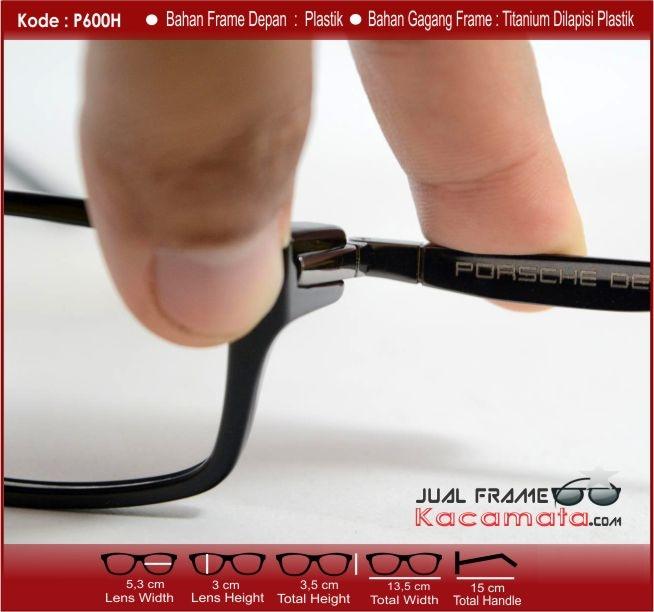 Frame Kacamata Korea Porsche P6001 + Lensa Plus / Minus Anti Radiasi