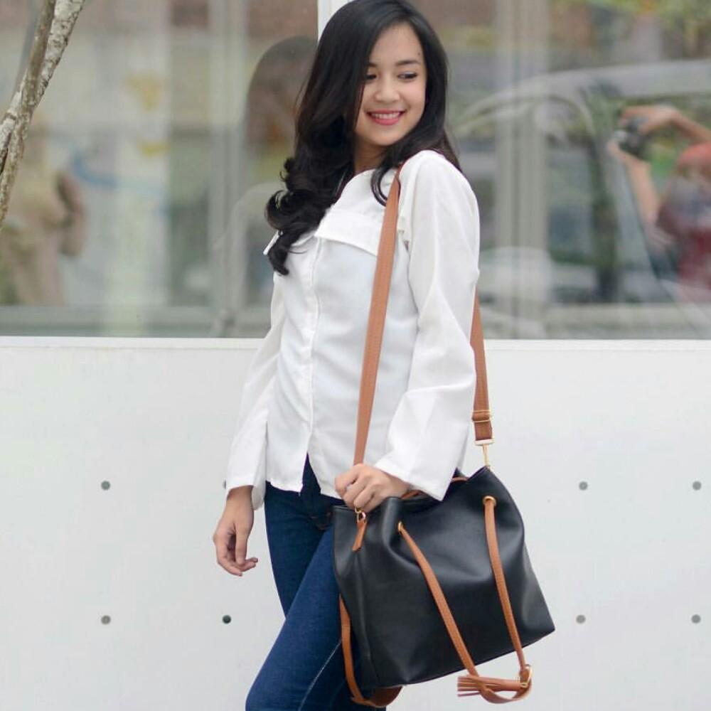 Tas Wanita Selempang Murah MJ Tali Cokelat Handmade Original Best Seller
