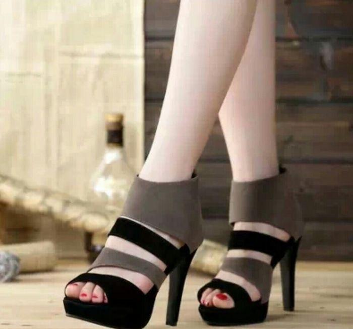 Sepatu Wanita High Heels NS05 ABU/HTM Elegant utk Pesta dan Kerja Murah Berkualitas