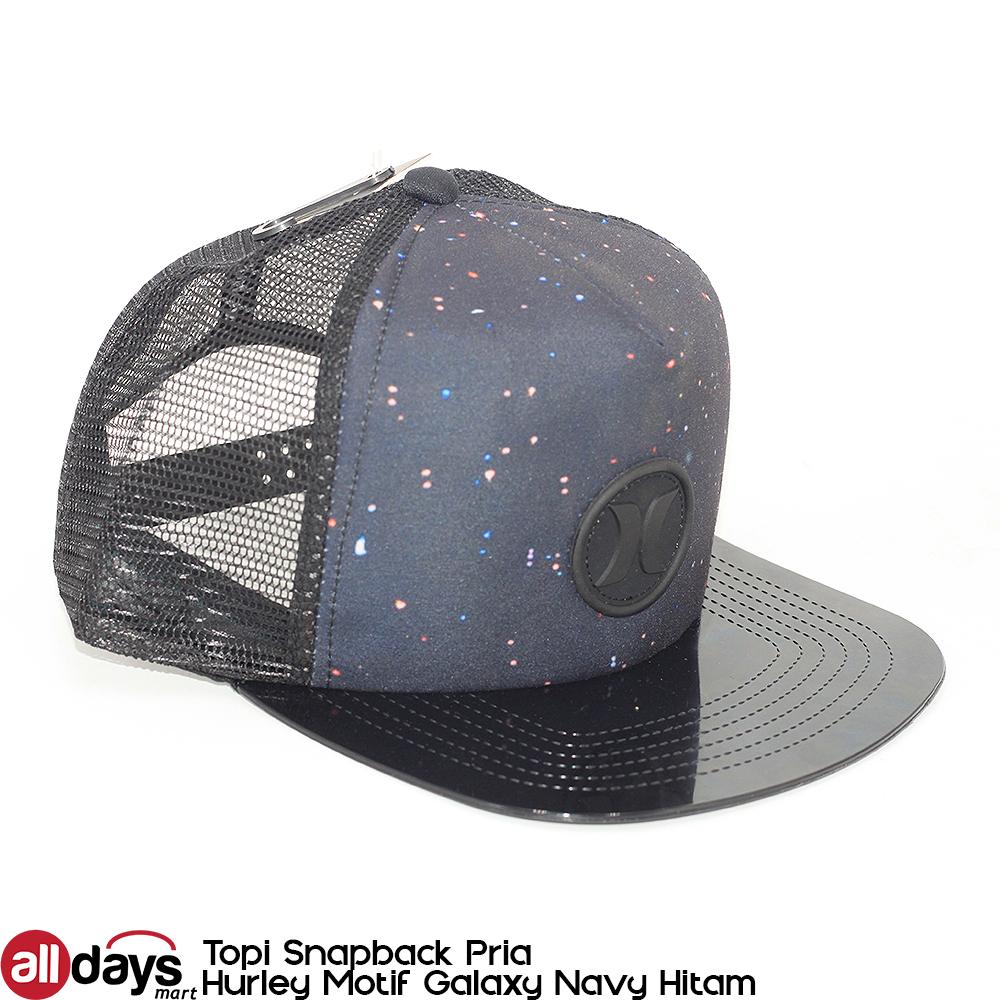 Alldaysmart Topi Snapback Pria Motif Hurley Galaxy - Navy/Hitam