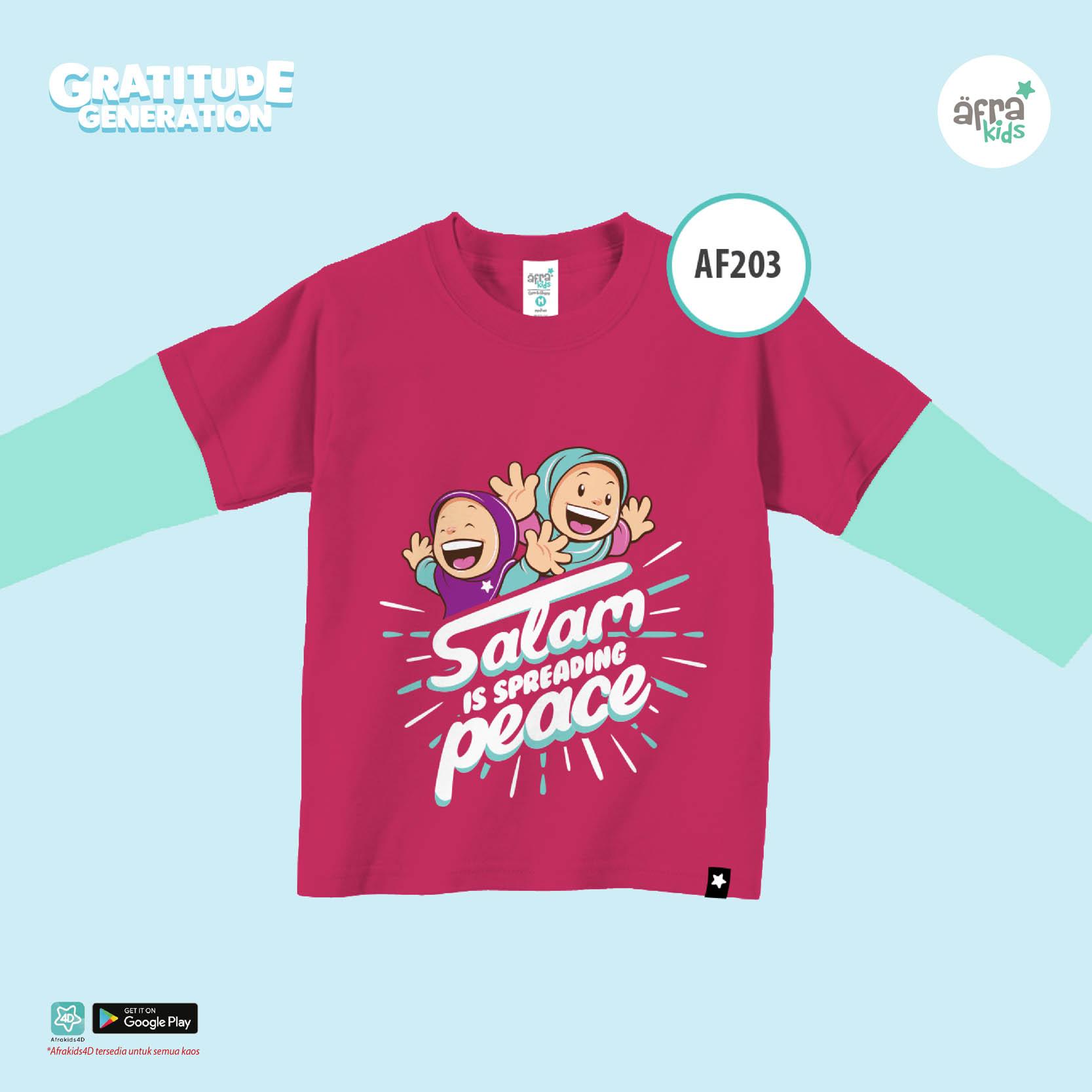 Aria Baju Kaos Anak Afrakids / Baju Kaos Anak Cewek / Baju Kaos Lengan Panjang Perempuan / AF203 - Magenta