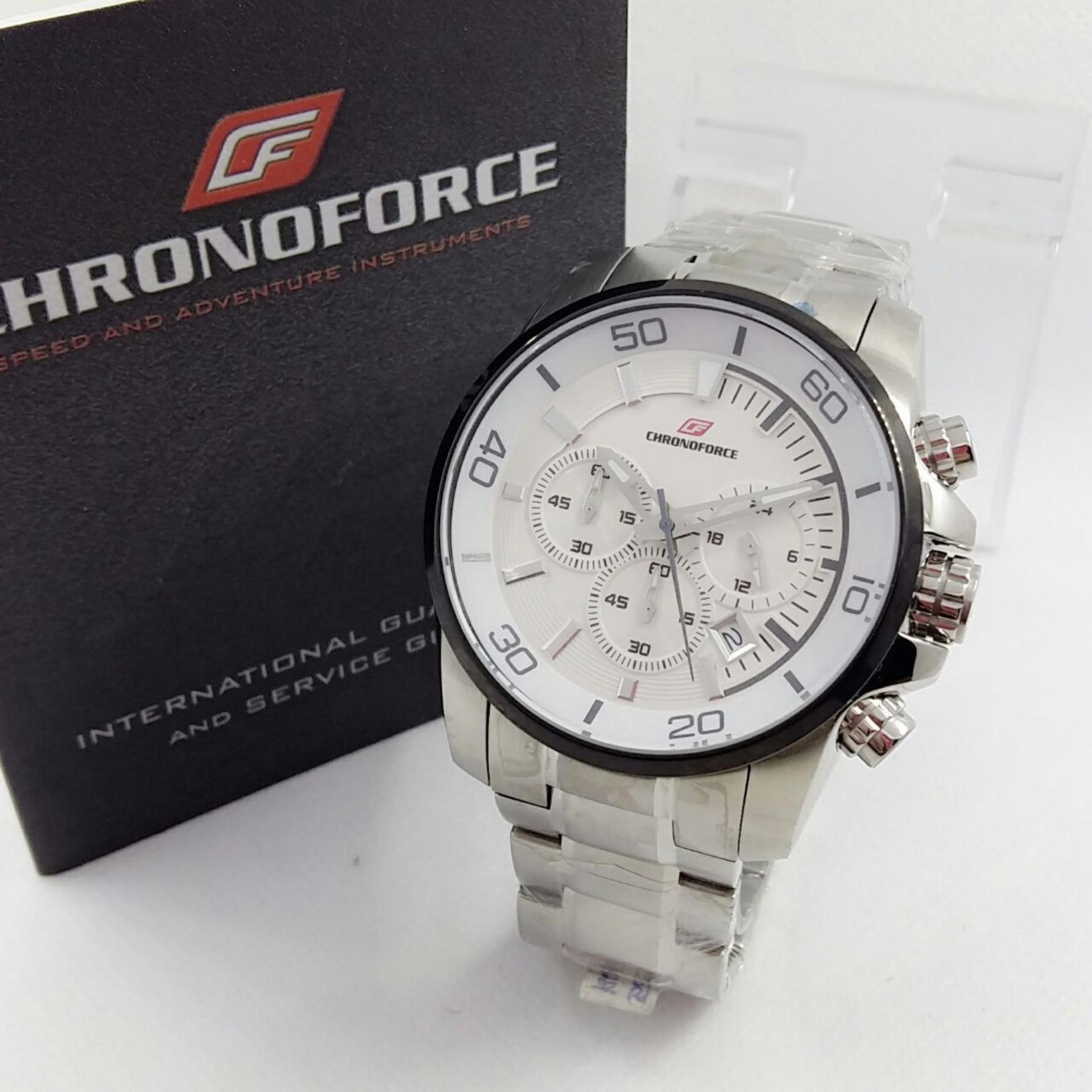 CHRONOFORCE CR5227 - Jam Tangan Fashion Pria - Full Stainless - Chronograph Mode