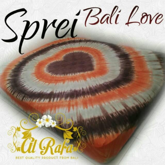 Sprei Bali Murah Tiedye Motif Love Orange