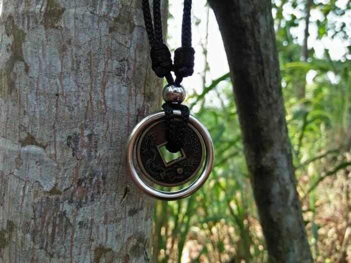 ... Kalung Tali Bandul Koin Ring Silver - 3