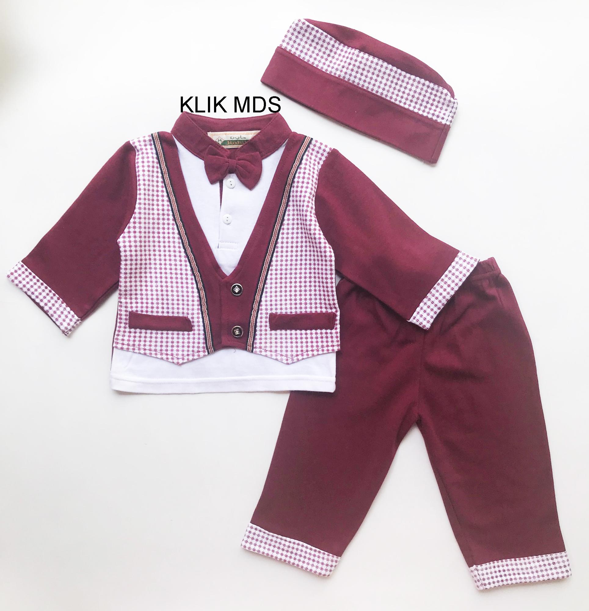 Daftar Harga Jual Baju Koko Anak Bayi Edisi Ramadhan dan Lebaran Klik Mds Baju Setelan Baju Koko Anak Lelaki Motif Rompi Dasi Kupu Nempel dan Celana Free