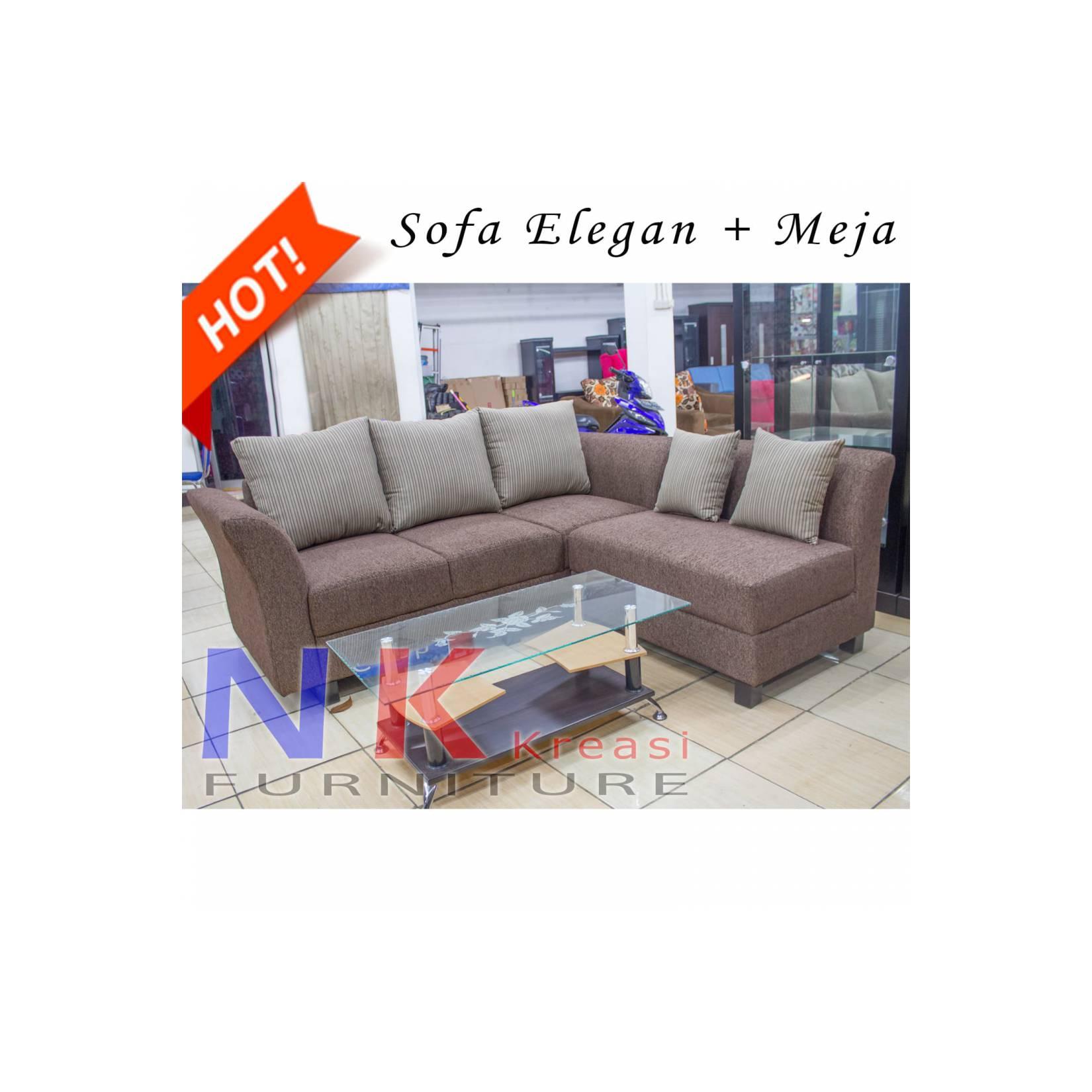 Sofa Kursi Ruang Tamu L putus Minimalis, sofa sudut Elegan + MEJA TAMU