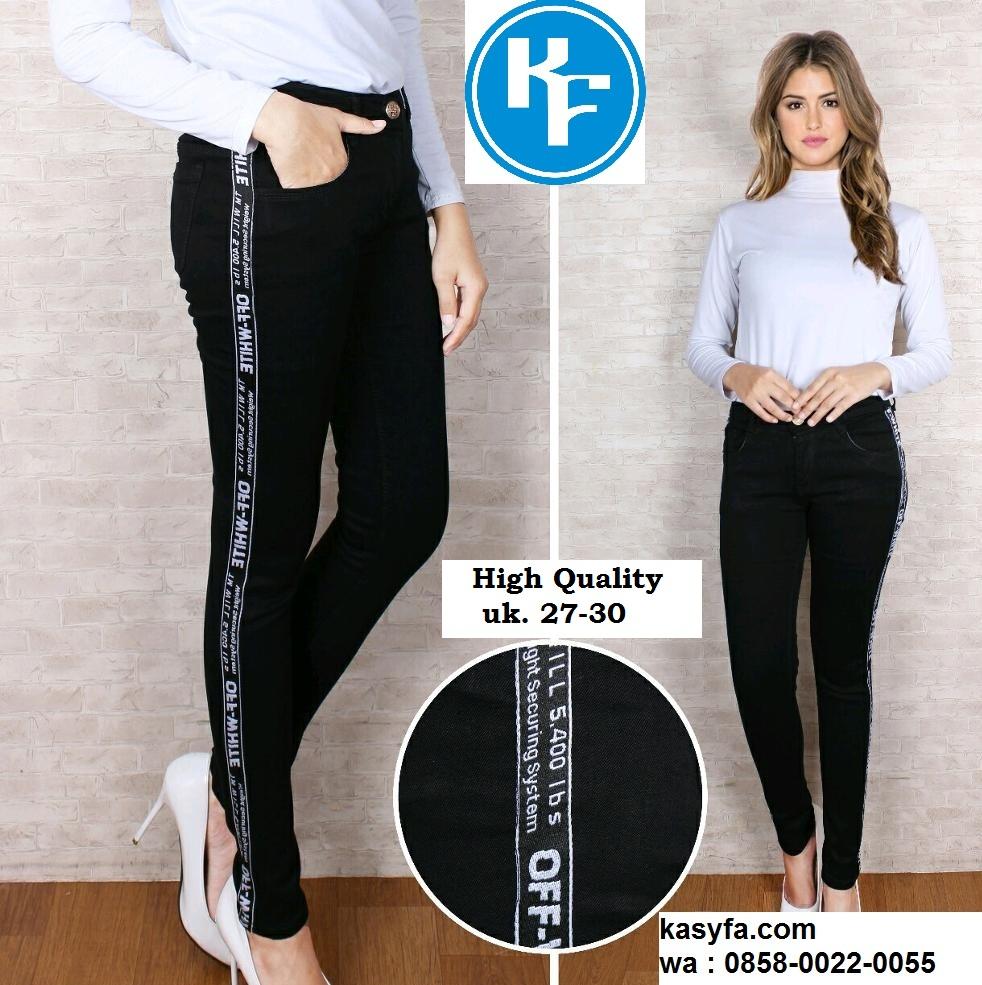 BNTG Celana Jeans Ripped Wanita List Samping