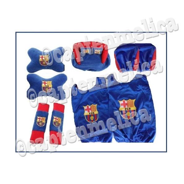 9 in 1 Bantal Mobil BARCA - BARCELONA Biru Aksesoris Mobil Sarung Seat Belt Tempat Tissue Kepala Leher Jok Kursi Asesoris Mobil Avanza Xpander Calya Innova Gran Max Pick Up Brio Satya Sigra Xenia Rush Carry Ertiga HR-V Ayla Terios Agya Ignis Mobilio APV