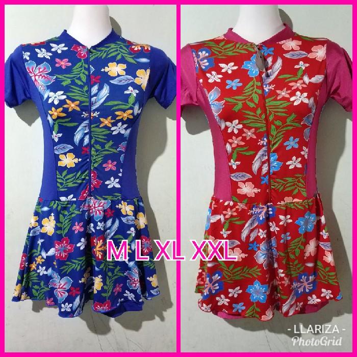 baju renang diving rok anak cewek perempuan SMP-SMA motif bunga - BvEv2L