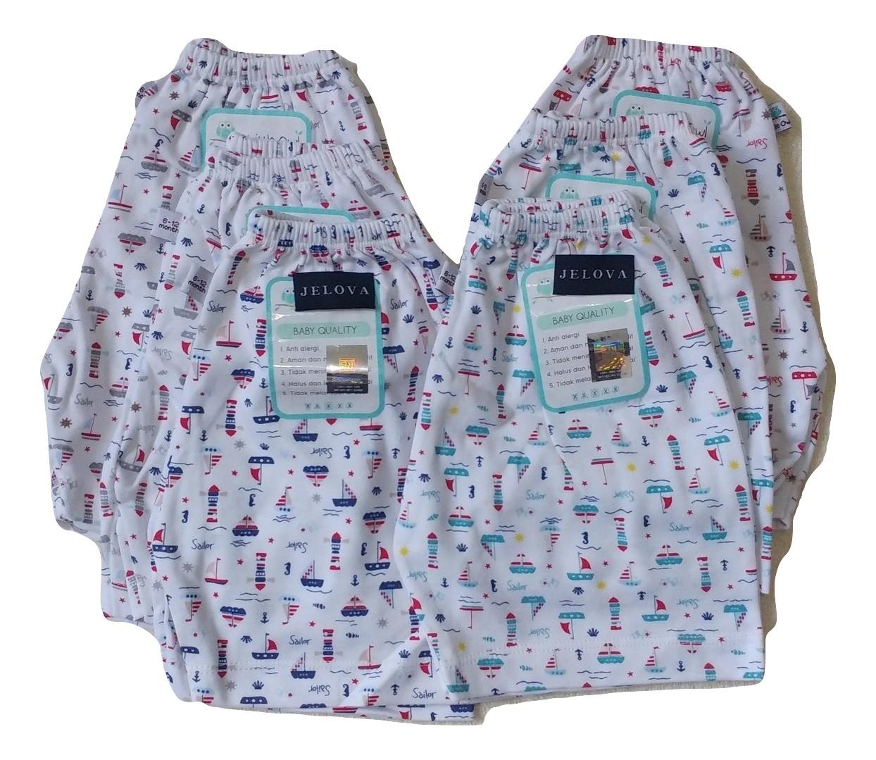 Jelova Baby Angela 6pcs Celana Pendek Baby Bayi Little Owl Print Animal Mix Warna -6pcs - to 1-2 Tahun
