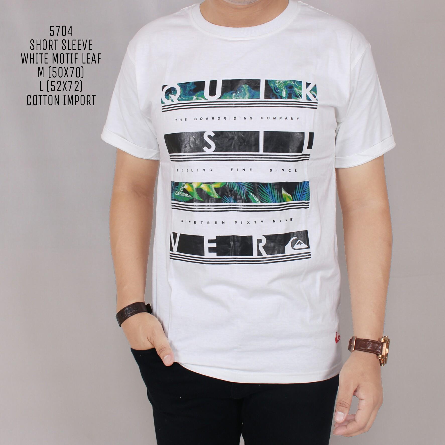 Zoeystore1 5704 Kaos Pria Lengan Pendek Kaos Exclusive Lengan Pendek Baju Kaos Cowok Trendy Motif Leaf
