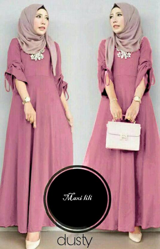 CS - MAXI MUSLIM I MAXI LILI I REAL PICT I FOTO ASLI I MAXI BUSUI I TANGAN SERUT I FASHION WANITA I LONG DRESS I
