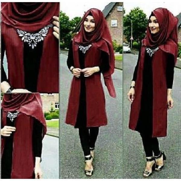 Mline setelan baju muslim wanita 4IN1 atasan hijab wanita baju hijab wanita