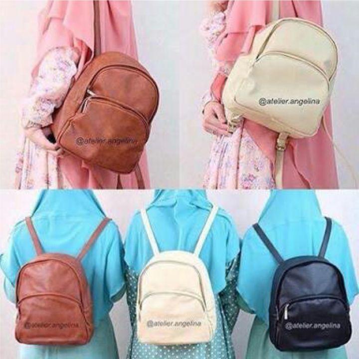 Tas Ransel Cewek kulit - Tas sekolah Backpack Angelina