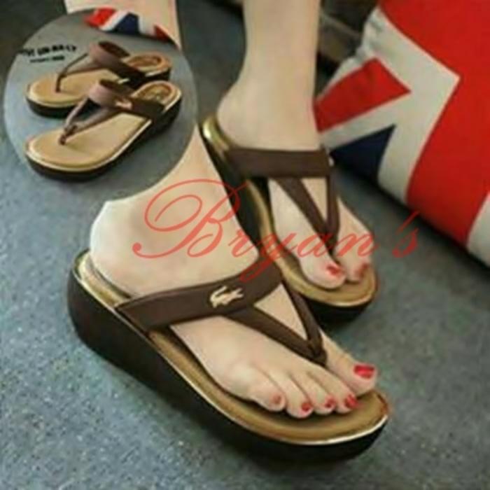WEDGES CROCODILE BUAYA NN01 COKLAT / wedges / sandal wedges wanita / slip on / high heels impor / sepatu sneakers / sandal keren / sandal flat / sepatu wanita / sandal wanita / sepatu sandal / sepatu