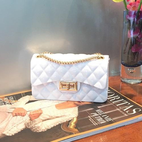 clutch pesta fashion bag jelly rubber 21080 glossybag tas import simple elegan partybag kondangan