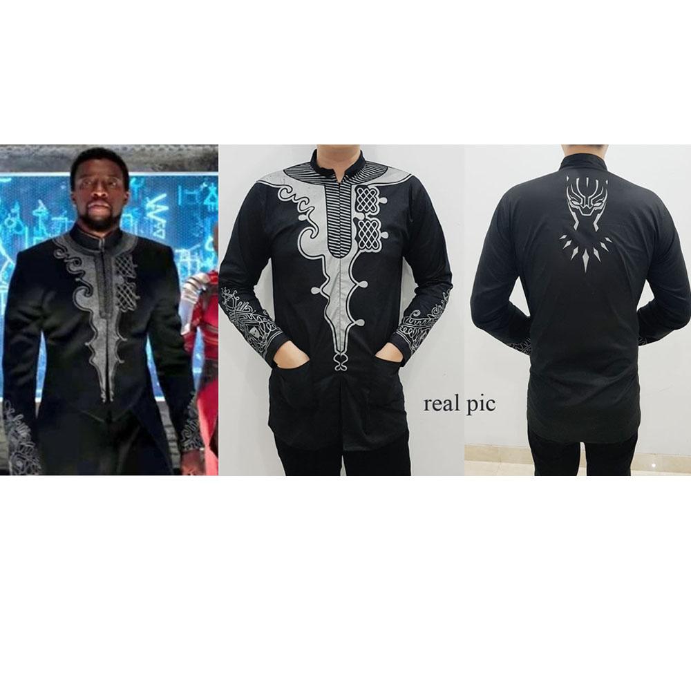 M Fashion - baju koko pria black panther hitam / baju lebaran / kemeja pria / jubah / baju polos