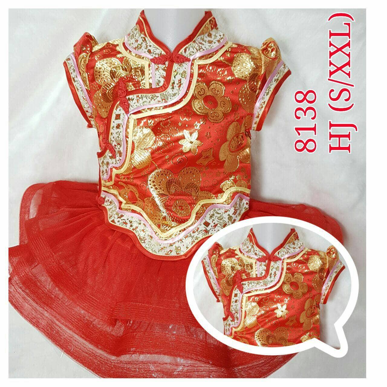 Dress cheongsam anak perempuan baju imlek murah 8130, 8137 & 8138