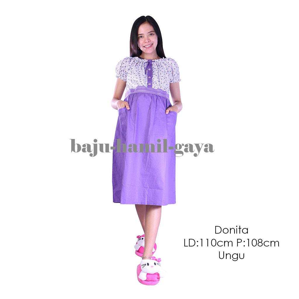 Baju Hamil Gaya - Dress Hamil - DONITA UNGU - Terusan Hamil / Dress Menyusui / Baju Wanita Hamil / Baju Ibu Hamil Murah / Baju Hamil Murah / Baju Hamil Harga Murah / Daster Hamil Murah / Baju Hamil Santai / Baju Hamil Kerja / Baju Kerja Hamil / Fashion