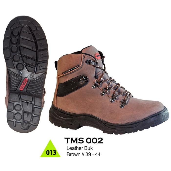 Promo Jual Sepatu Hiking Outdoor Gunung / Sepatu Boots Kulit Pria TMS 002 Diskon