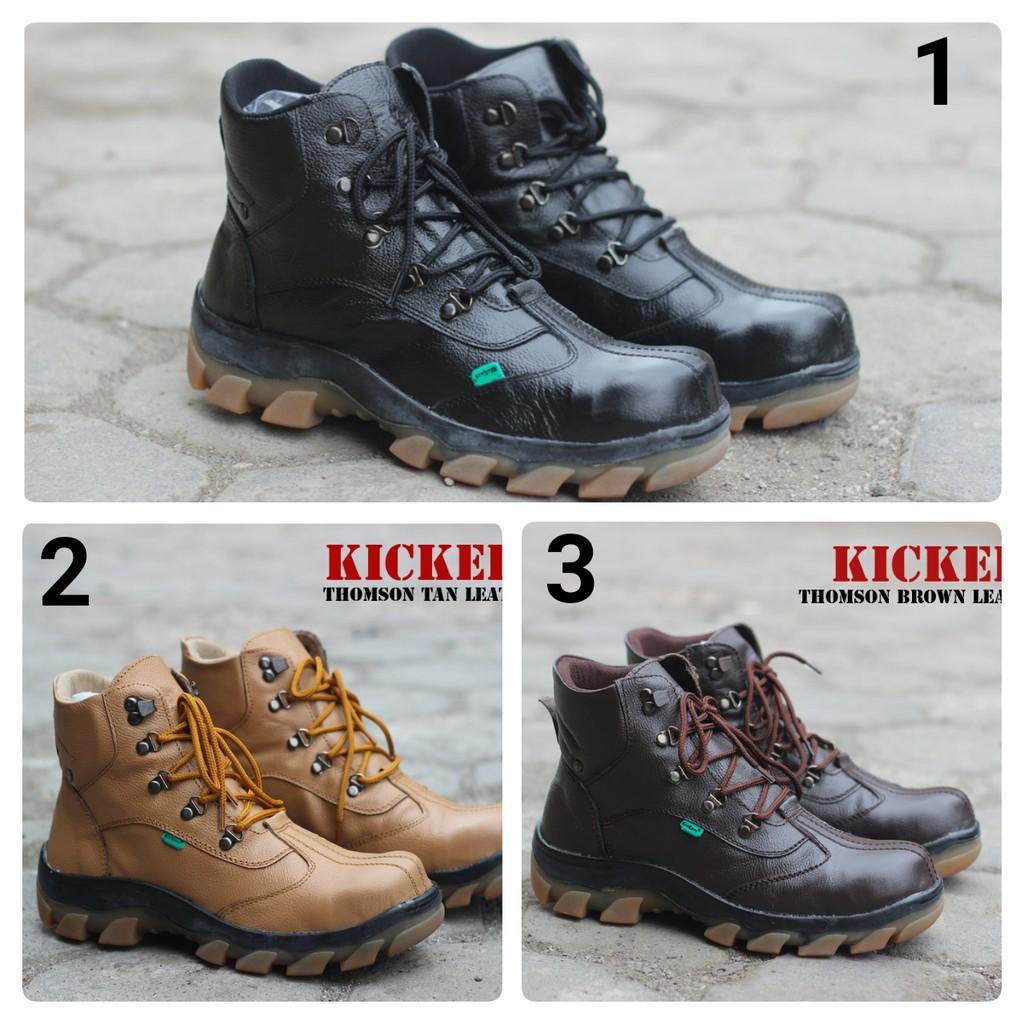 Sepatu Boots Safety Kickers Thomson Kulit Asli