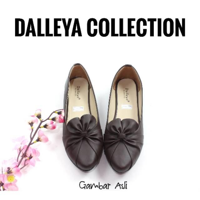 Dalleya - sepatu teplek wanita flat shoes kulit sintetis balet casual trendy murah KUNCIR