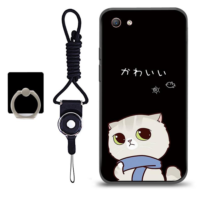 Silica Gel Casing Lembut Ponsel untuk VIVO V5/Y67/Y66 dengan Tali dan Ring (Aneka Warna)