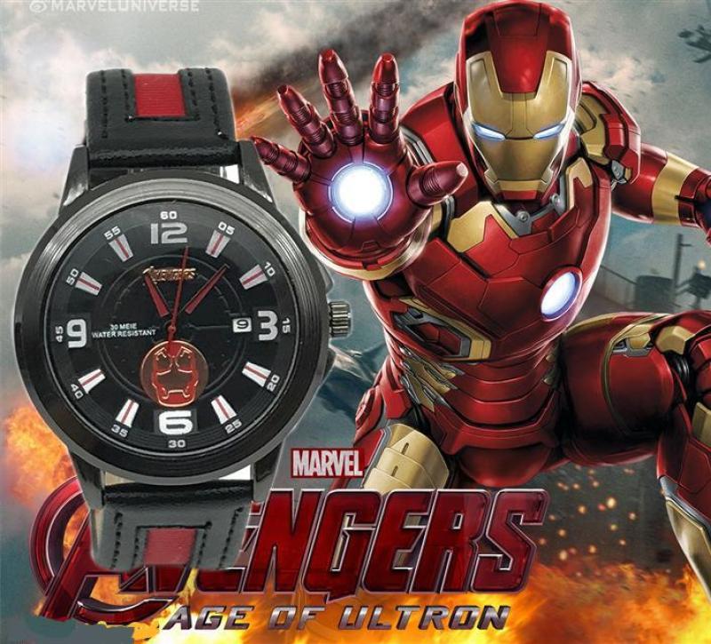 Marvel Avengers Alliance Superhero Iron Man Anime Waterproof Calendar Belt Men Mens Watches Malaysia