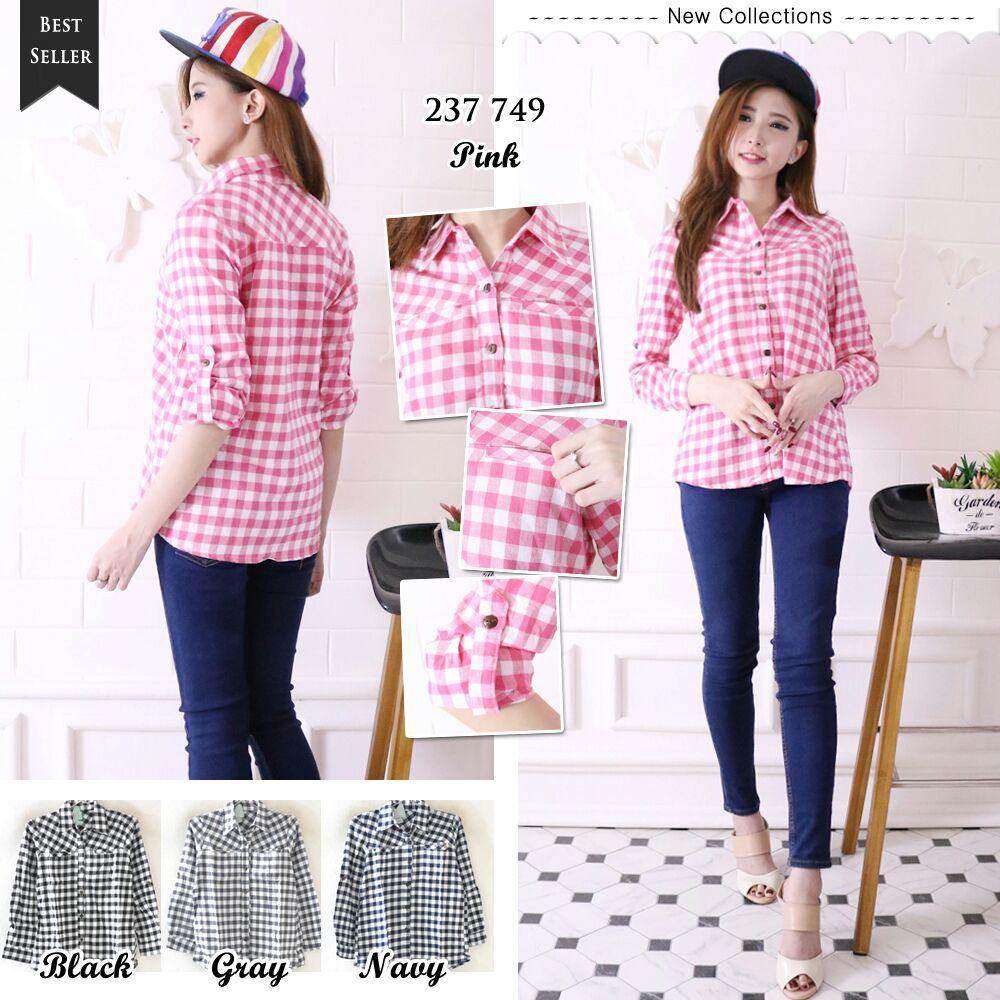POPOLATOS KEMEJA KOTAK BESAR ROSEMARIE WEST 237- 749 ALL SIZE FIT TO L