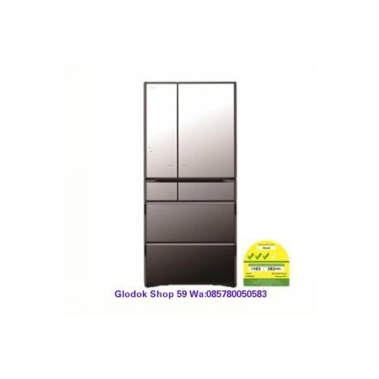 KULKAS HITACHI R-E6800XN-X INVERTER CRYSTAL MIRROR MADE IN JAPAN NEW