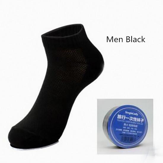 Solid Flat Model Disposable Section Socks Kaos Kaki Sekali 1x Pakai Sepasang Polos Pendek Short Half Sock Travel Soft Wear Warm Feet Bisa Dibawa Tidur ...