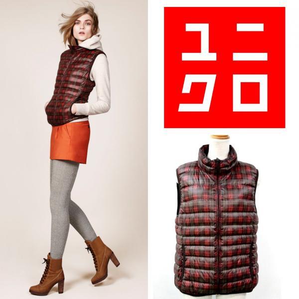 ROMPI UNIQLO BULU ANGSA SIZE M WOMEN ULTRA LIGHT DOWN PLAID PATTERNED FLANEL PRINTED ULD WINTER VEST GILLET Not PULL & BEAR GAP TNF ZARA ORIGINAL