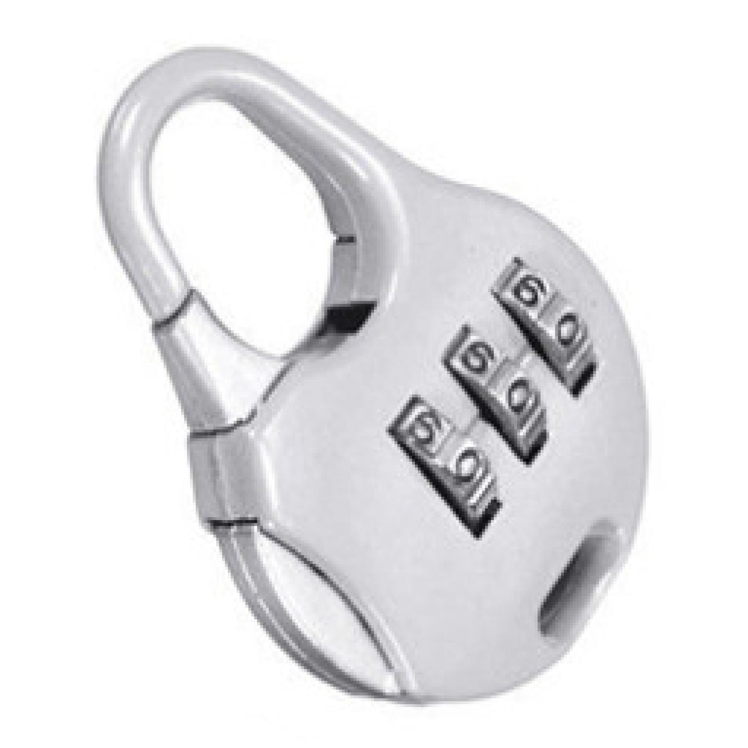 Gembok Koper Bulat Kode Angka Kunci Tas Padlock Travel Luggage Suitcase Pengaman Bagasi Kode Kombinasi Password Lock Numberic Pengunci Laci Loker Tas Backpack Bahan Zinc Alloy Tidak Mudah Dibobol Anti Maling D-Type Design s6995 - Silver