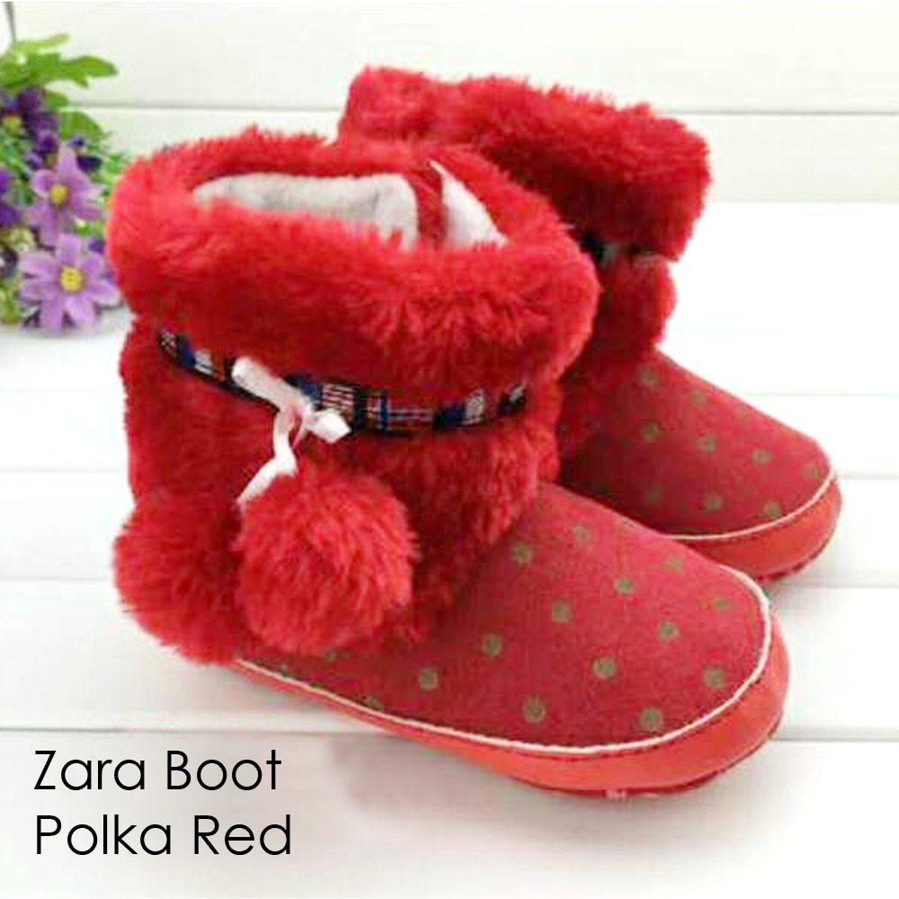 Sepatu Prewalker Zara Boot Polka Red 11cm