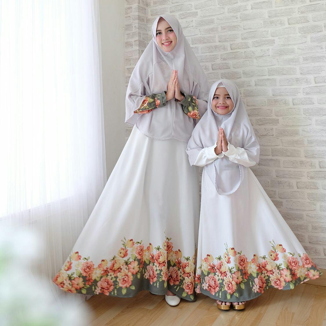 JC - Baju Couple Ibu Dan Anak Syari Lisa Family Mom & Kid Family Terbaru