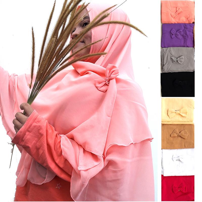 Delice Hijab Kepala Kerudung Amina Jilbab Instan Syari Khimar Polos Tanpa Pet Free Bros Pita 2 Layer Instant Langsung Pakai Women Fashion Wanita Muslim Muslimah Bahan Sifon Chiffon Pengajian Sehari-hari Penutup Pelindung Kepala Simple Adem Nyaman