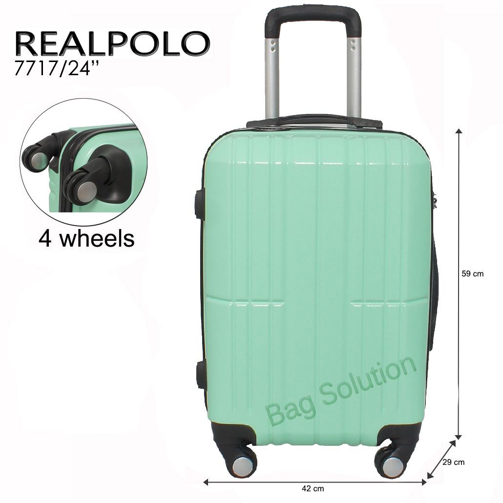 Real Polo Tas Koper Hardcase Fiber ABS - 4 Roda Putar - GGAG Size 24 Inch