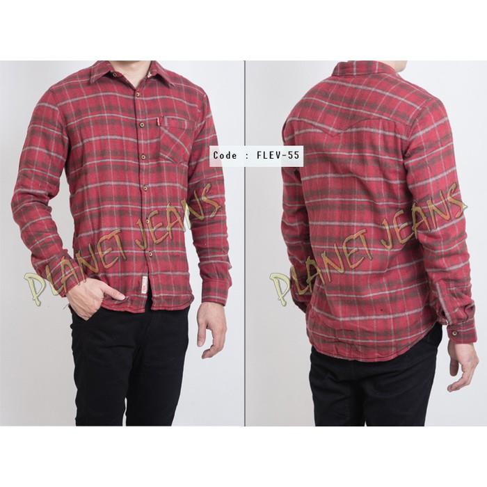 JUAL KEMEJA FLANNEL/FLANEL COWOK #FLEV55 -