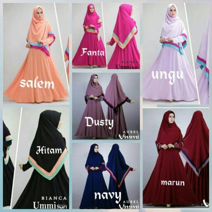 baju muslim gamis ummi syari pink fanta gamis modern bianca fanta/Baju Muslim /Baju Gamis/Baju Muslim Wanita/Pakaian Wanita/Jilbab Jumbo/Hijab