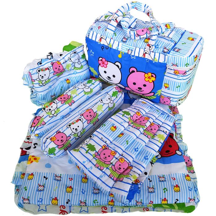 Tas Bantal Guling Gendongan Alas Tidur Perlak Bayi Set 4 in 1 Chekiddo - All Color