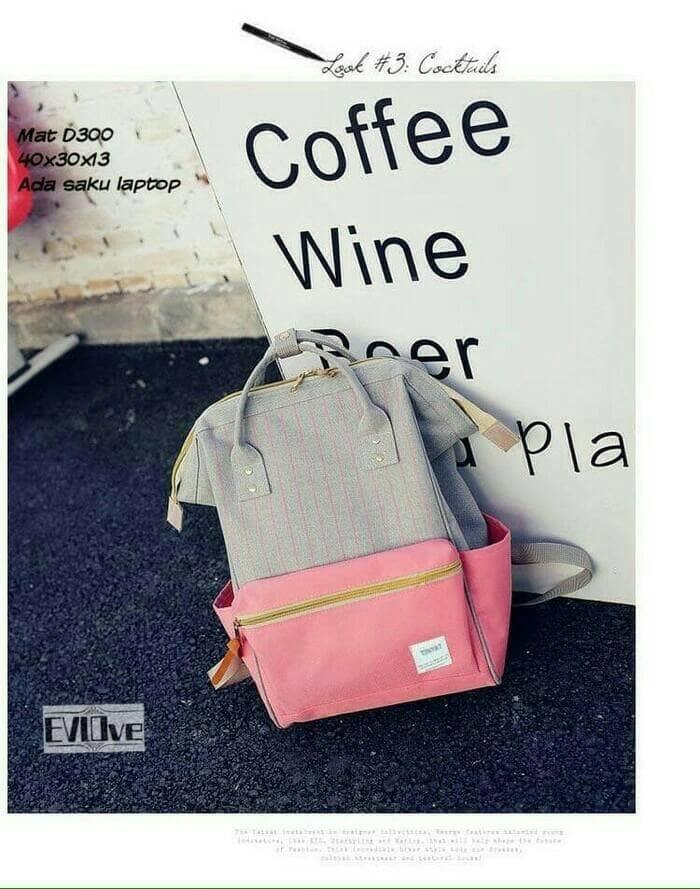 PROMO TERBATAS!!! tas ransel backpack anelo korea bagpack anello abu pink biru gaul