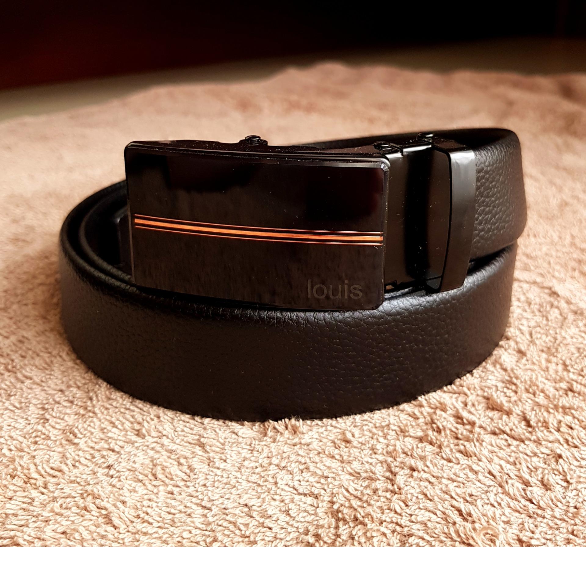 Louis Ikat Pinggang Pria Classic Automatic Buckle - Hitam