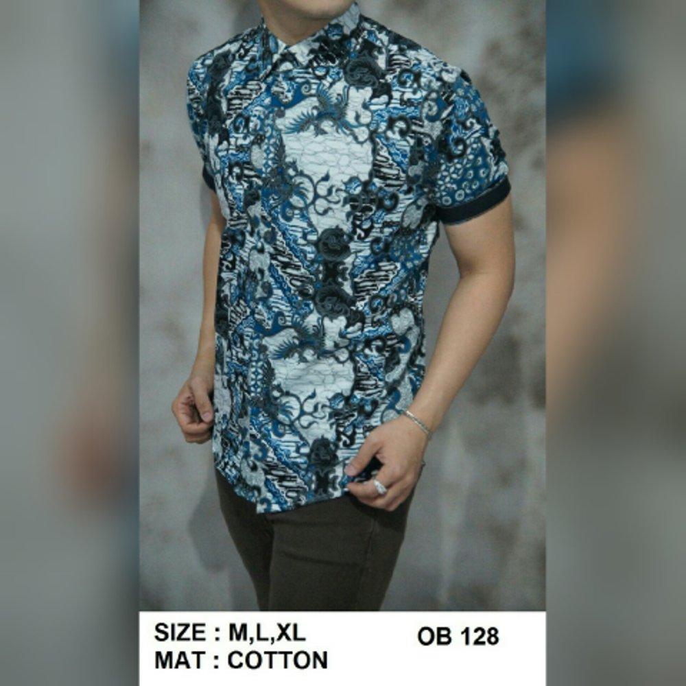 Kemeja Batik SlimFit OB128 ( fashion pria baju batik slimfit modern panjang pendek hem jaket sweater kaos oblong shirt seragam kantor santai pesta celana jeans blazer couple dress pakaian muslim gamis) di lapak New Trendy newtrendy