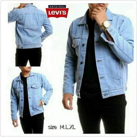 Jaket Jeans Levis Pria Bioblitz Premium - Biru Telor Asin
