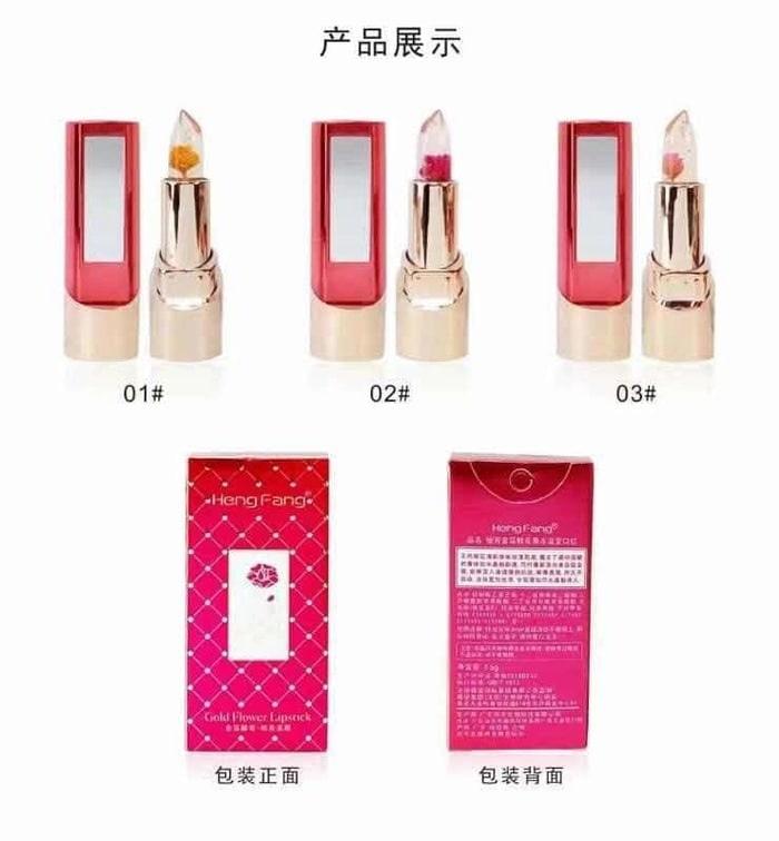 Heng Fang Gold Flower Lipstick Hengfang Like Kailijumei Make Up Makeup Perona Pemerah Bibir Lipstik Best Seller - 02 (bunga merah)